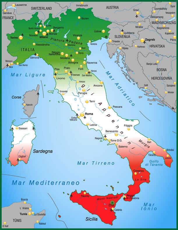 Italien Nord Strassenkarte