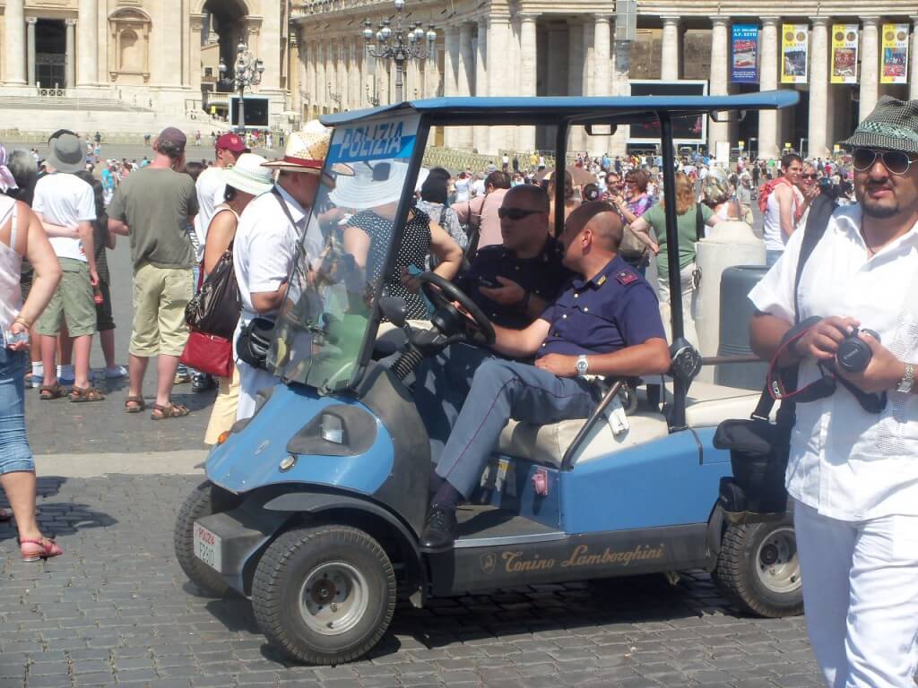 Polizeikontrolle in Italien in Rom