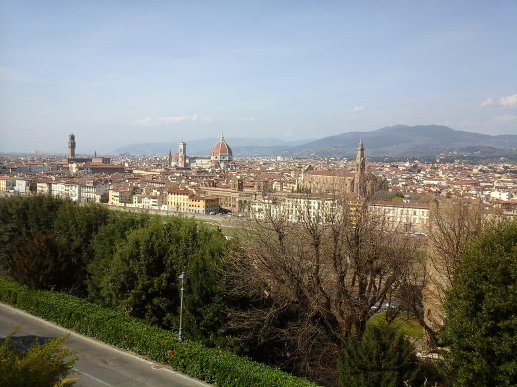 Blick auf die Stadt Florenz von oben im Herbst
