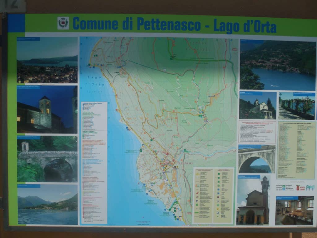 Karte des Lago d'Orta im Piemont