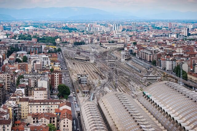 Foto Hauptbahnhof von Mailand von oben