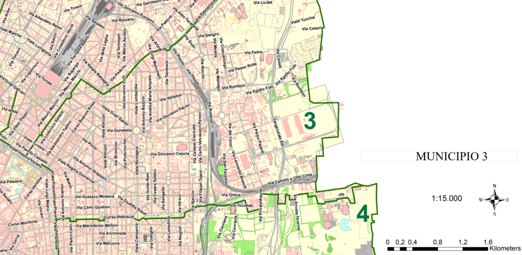 Stadtkarte der dritten Zone Mailands