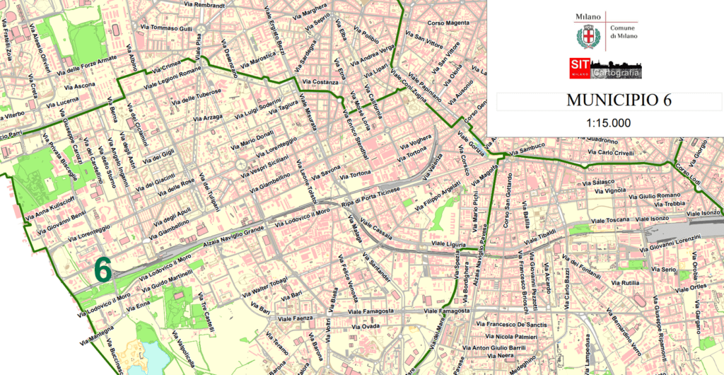 Stadtplan 6. Zone Mailands