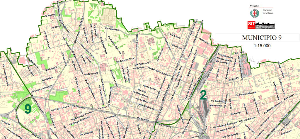 Mailand Karte des 9. Stadtteils
