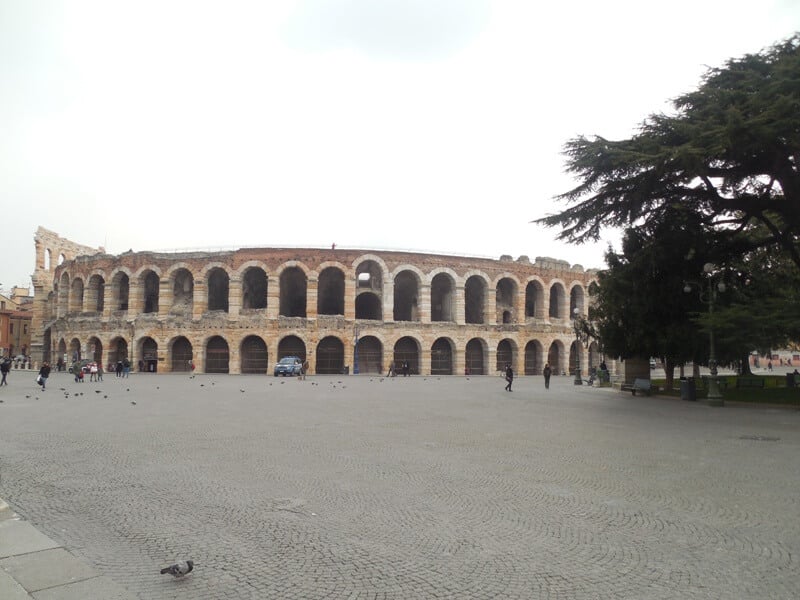 Die Arena in Verona im Spätherbst