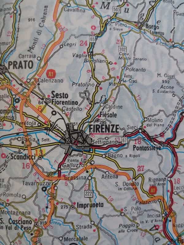 Straßenkarte Florenz mit Umgebung