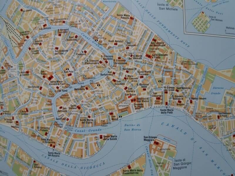 Venedig Karte mit Kanälen