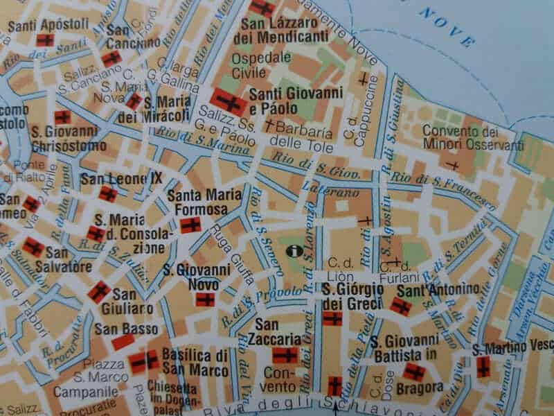 Kirchen-Karte Venedigs