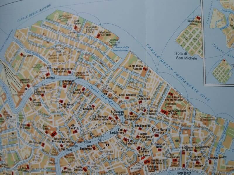 Karte des Nordostens von Venedig