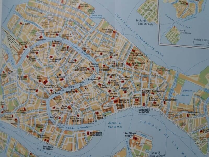 Venedig in der Übersicht als Karte