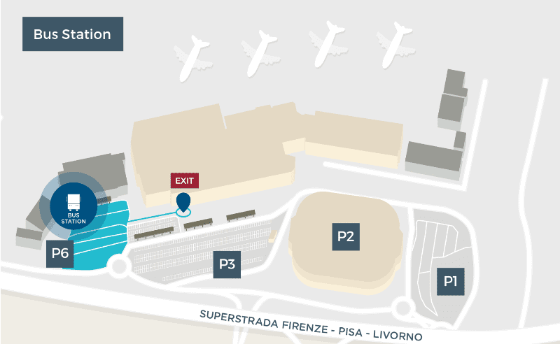 Bild P6-Bereich Bus Station Pisa Airport