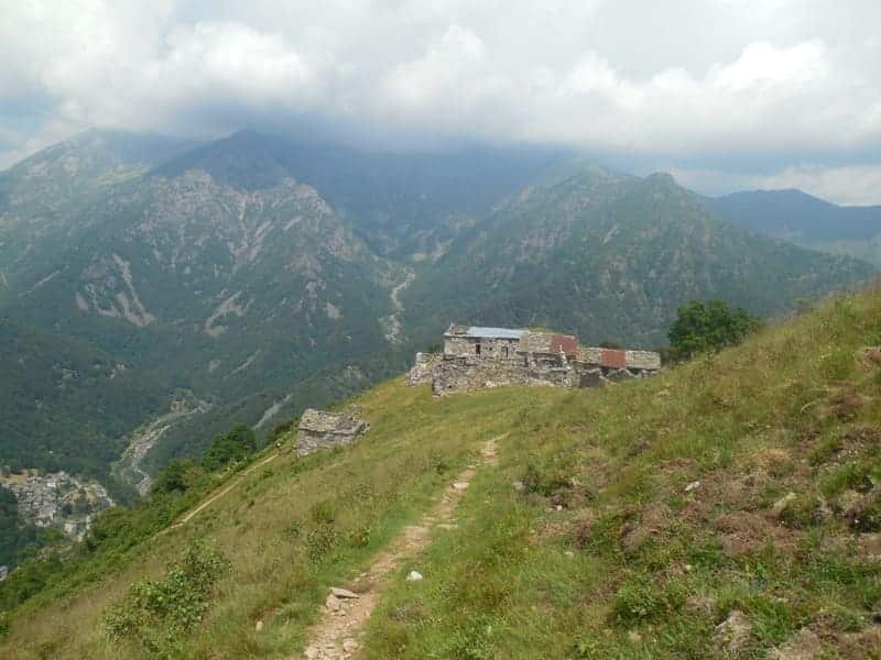 Madonna della Neve in Sichtweite, links unten Piedicavallo