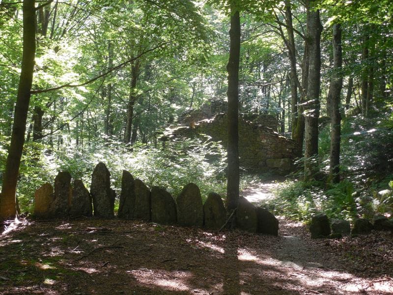 Ruinen im Waldgebiet auf dem Weg zur Madonna della Neve