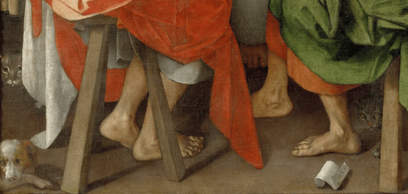 Ausschnitt aus dem "Abendmahl in Emmaus" von Pontormo