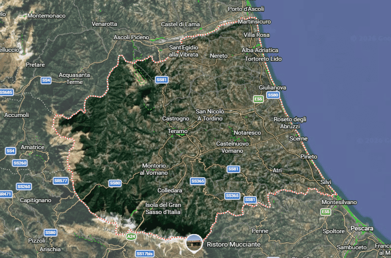Morphologische Karte der Provinz Teramo 