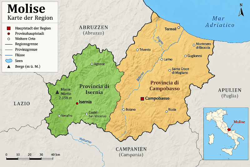 Karte der Region Molise